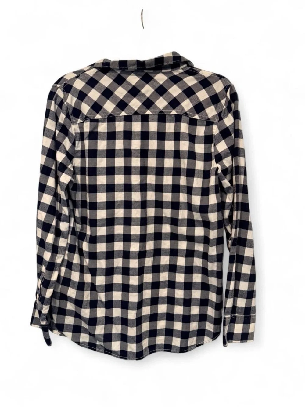 J.Crew Perfect Fit Navy Gingham Cotton Button-Down Shirt Medium